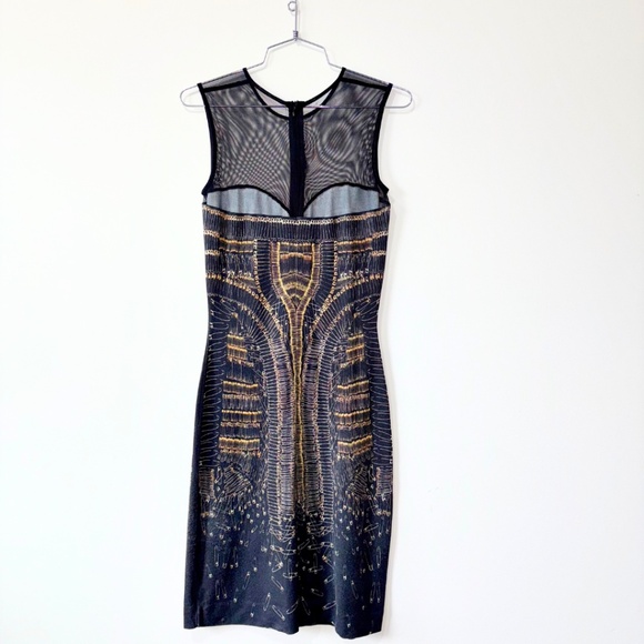 McQ By Alexander McQueen Black Safety Pin Print Vintage Dress Size XS - Picture 5 of 7